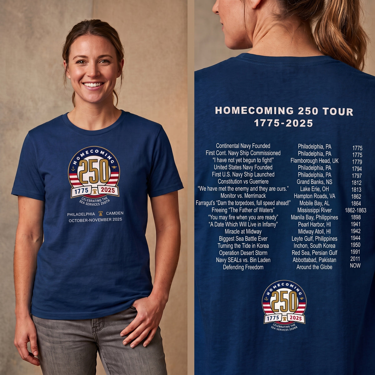 "Concert" Tee- Navy CON-BLU-1775