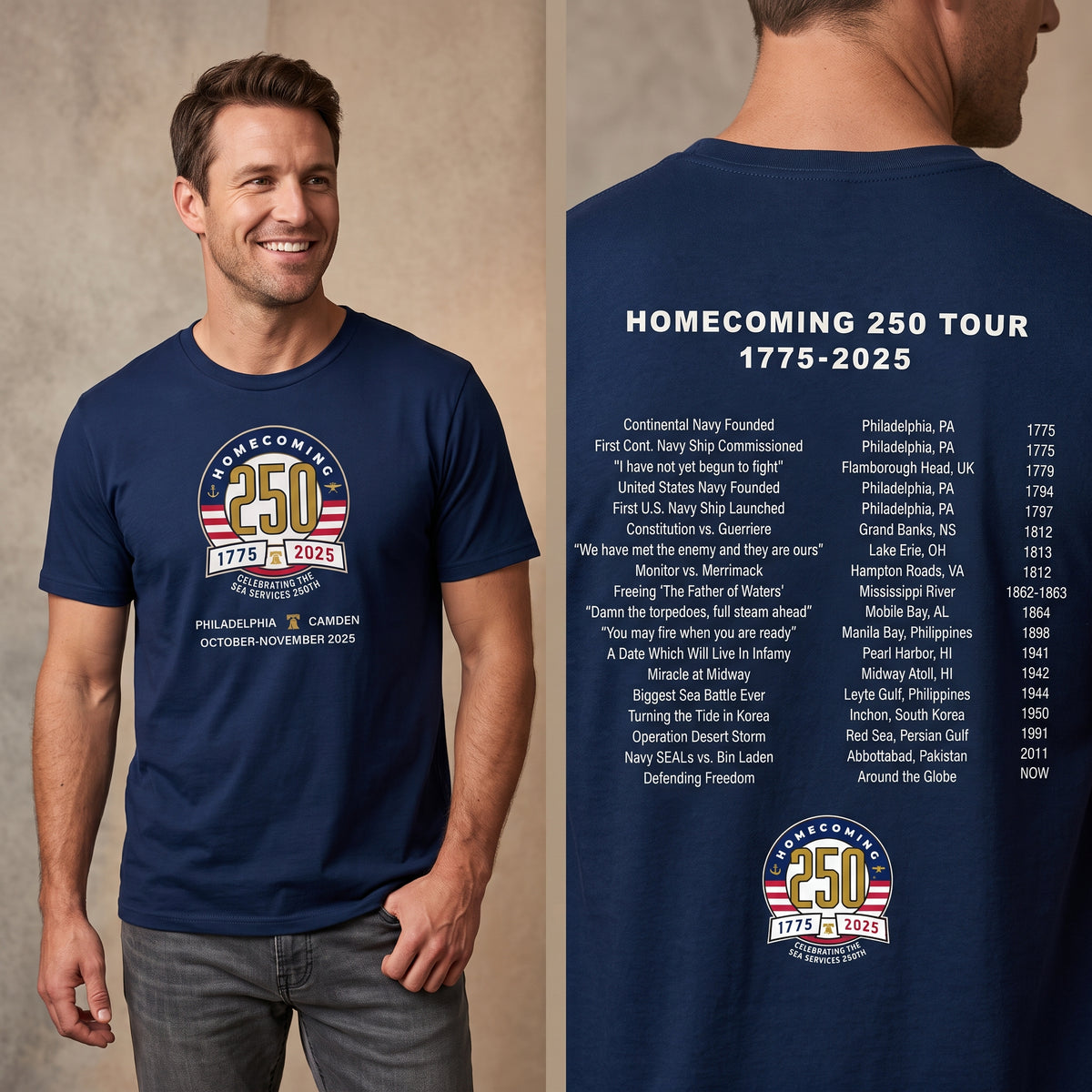 "Concert" Tee- Navy CON-BLU-1775